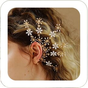 Quizzhe Handmade Leaf Elf Ear Cuffs Earrings Fairy Flower Single Left Earrings Crawler Earrings Vintage Leaf Wing Ear Clip No Piercing Prom Bride Wedding Jewelry Gifts for Girls Women