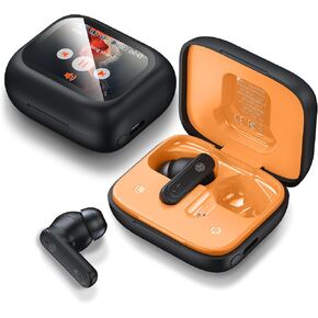 THREE PEACHES Ear Buds Wireless Earbuds Bluetooth 5.4 Headphones, Touch Screen Earbuds, Call ENC Noise Active Noise Cancelling, in-Ear Headphones USB Charging Case Earbuds for iPhone/Android, Black