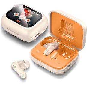 THREE PEACHES Ear Buds Wireless Earbuds Bluetooth 5.4 Headphones, Touch Screen Earbuds, Call ENC Noise Active Noise Cancelling, in-Ear Headphones USB Charging Case Earbuds for iPhone/Android, Black