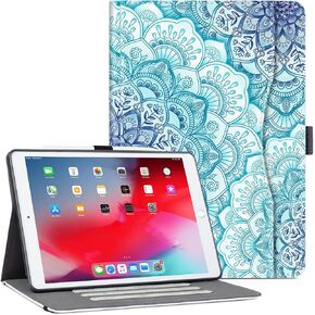 Vimorco Case for ipad 10.2 inch 7th/8th/9th Generation 2019/2020/2021 Folio Cover with Pocket, Multi-Angles Stand, Auto Wake/Sleep,Hand Strap with Pencil Holder for Apple ipad 9/8/7 Gen, Tree Birds