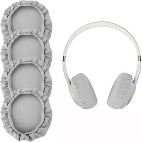 Linkidea Fabric Headphones Ear Cover, Washable Sanitary Earpads Protectors for Gym, Gaming, 2 Pairs Cloth Sweat Cover for Headphones Ear Cups (Size S, Light Grey)