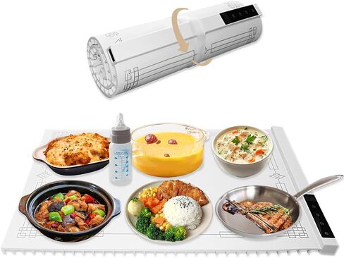 Electric Warming Tray Keep Food Warm, Versatile Food Warmer, Silicone Full Surface Heating, 8 Temperature Settings, Appointment Available and Timed, for Gatherings, Parties, Everyday Use in Saudi Arabia