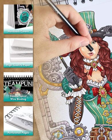 ColorIt Eerie Enchantment: كتاب تلوين للكبار من Fairytale Origins Spiral Bound، 50 رسمة من الخيال الساحر، وقصص الخرافات والأميرات، وورق سميك، وحواف مثقوبة، وأغطية ذات غلاف مقوى، ونشافة حبر in Kuwait