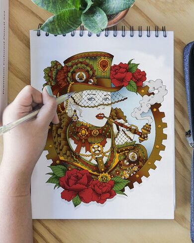 ColorIt Eerie Enchantment: كتاب تلوين للكبار من Fairytale Origins Spiral Bound، 50 رسمة من الخيال الساحر، وقصص الخرافات والأميرات، وورق سميك، وحواف مثقوبة، وأغطية ذات غلاف مقوى، ونشافة حبر in Kuwait