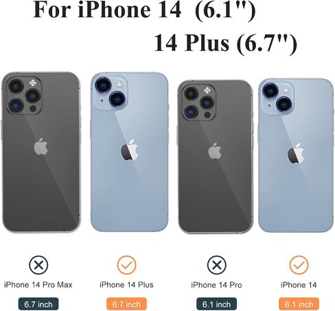 واقي شاشة من الزجاج المقسى لعدسة الكاميرا Bling متوافق مع iPhone 14 (6.1")/ iPhone 14 Plus (6.7")، [فائق الوضوح/رفيع] مقاوم للخدش/الكسر/الماء/الضباب - فضي ماسي in Saudi Arabia