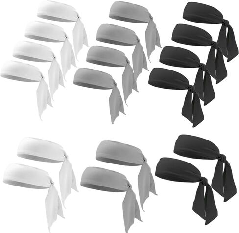 Ukontagood 18 Pack Heads Tie Headband, Sport Athletic Sweatbands for Tennis Basketball Running Karate for Men Women Youth Kids in Saudi Arabia