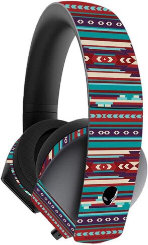 MightySkins Skin for Alienware 7.1 Gaming Headset - Teal Chevron | Protective, Durable, and Unique Vinyl Decal wrap Cover | Easy to Apply, Remove, and Change Styles | Made in The USA in Saudi Arabia