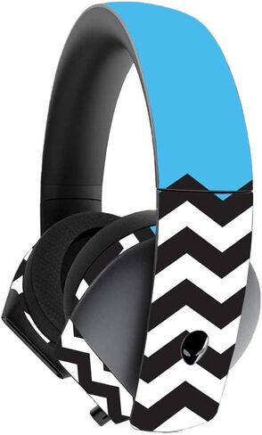 MightySkins Skin for Alienware 7.1 Gaming Headset - Teal Chevron | Protective, Durable, and Unique Vinyl Decal wrap Cover | Easy to Apply, Remove, and Change Styles | Made in The USA in Saudi Arabia