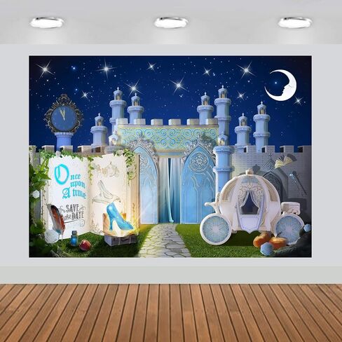 Fairytale Storybook Princess Castle Dreamy Night Party Backdrop Large Banner Decoration Dessert Table Photography Background Photobooth Prop 7x5 feet in Saudi Arabia