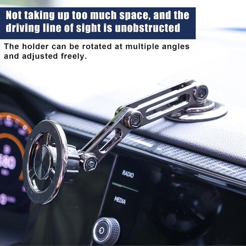 Magnet Phone Holder for Car, 360° Rotation Pro Phone Mount Car Magnetic Practical Car Phone Holder Mount with Metal Ring Phone Holder Accessory for Car Dashboard Air Vent in Saudi Arabia
