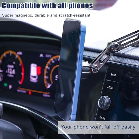 Magnet Phone Holder for Car, 360° Rotation Pro Phone Mount Car Magnetic Practical Car Phone Holder Mount with Metal Ring Phone Holder Accessory for Car Dashboard Air Vent in Saudi Arabia
