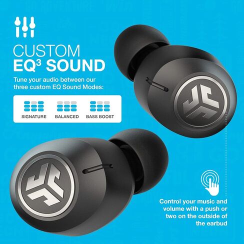JLab JBuds Air ANC True Wireless Bluetooth Earbuds | Black | Active Noise Canceling | Low Latency Movie Mode | Dual Connect | IP55 Sweat Resistance | Custom 3 EQ Sound Settings (Renewed) in Saudi Arabia