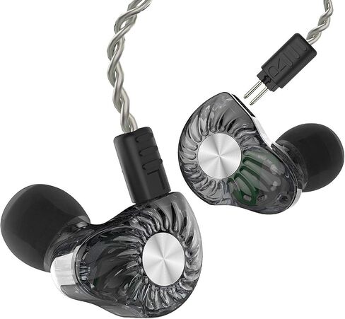 in Ear Monitor Headphones Dynamic Hybrid Dual Driver IEM Earphone HiFi Stereo Super Light in Ear Monitor with Detachable Cable for Musician Singers Drummers, Grey in Saudi Arabia