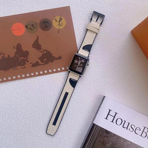 Band Compatible with Apple Watch Band 38mm 40mm 41mm 42mm 44mm 45mm 49mm,Top Leather Silicone Sports Band Wristband for iWatch Ultra SE Series 9/8/7/6/5/4/3/2/1 in Kuwait