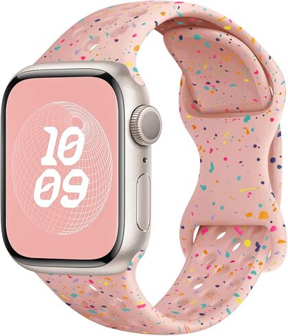 سوار رياضي متوافق مع سوار ساعة Apple 38 مم 40 مم 41 مم 42 مم 44 مم 45 مم 49 مم، استبدال حزام سيليكون ناعم لطيف لسلسلة iWatch 9 8 7 6 5 4 3 2 1 Ultra SE in Kuwait