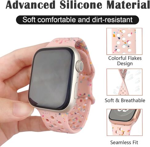 سوار رياضي متوافق مع سوار ساعة Apple 38 مم 40 مم 41 مم 42 مم 44 مم 45 مم 49 مم، استبدال حزام سيليكون ناعم لطيف لسلسلة iWatch 9 8 7 6 5 4 3 2 1 Ultra SE in Kuwait