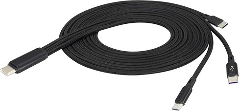 2Pack/20Cm Short 2.0 USB C Multi Charging Cable 5V 3 in 1 USB C Male to 3 Type-C Male Fast Charge Cord Compatible for Mobile/Android and USB Type-C Charging Devices(Black-3 Type C) in Kuwait