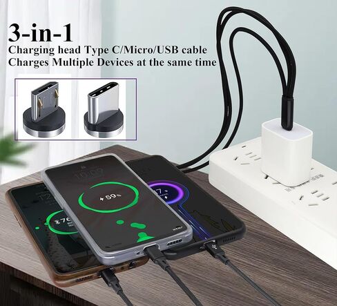 2Pack/20Cm Short 2.0 USB C Multi Charging Cable 5V 3 in 1 USB C Male to 3 Type-C Male Fast Charge Cord Compatible for Mobile/Android and USB Type-C Charging Devices(Black-3 Type C) in Kuwait