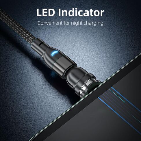 كابل شحن مغناطيسي من النوع C، كابل شاحن هاتف مغناطيسي USB C من النايلون الجديد (1.6 قدم، 3.3 قدم، 6.6 قدم 3 عبوات)، متوافق مع 15/15 Pro Max/15 Plus، S10 S9 S8 Plus (أسود) in Saudi Arabia