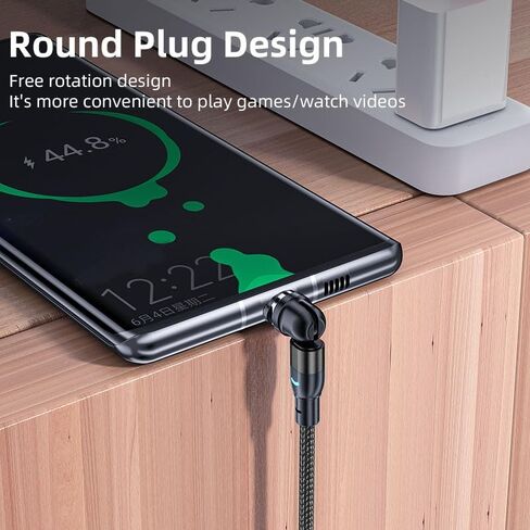 كابل شحن مغناطيسي من النوع C، كابل شاحن هاتف مغناطيسي USB C من النايلون الجديد (1.6 قدم، 3.3 قدم، 6.6 قدم 3 عبوات)، متوافق مع 15/15 Pro Max/15 Plus، S10 S9 S8 Plus (أسود) in Saudi Arabia
