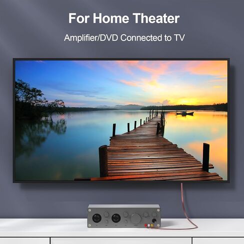 كابل AV بطول 6 أقدام، كابل 3 RCA ذكر إلى ذكر مكون صوت ستيريو ومخرج سلك فيديو محمي لمضخم صوت TV VCR DVD والمزيد in Kuwait