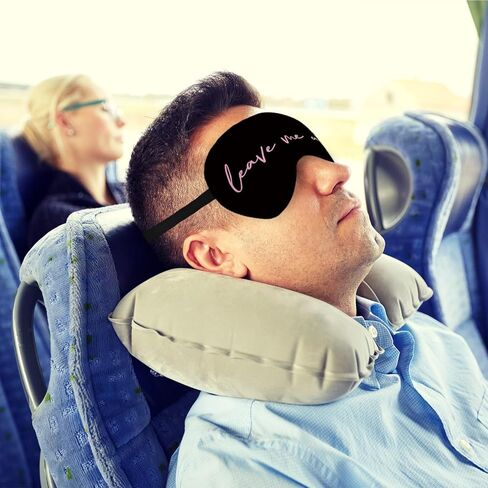 قناع عين حريري مضحك يتركني وحدي للنوم، قناع نوم مضحك، قناع نوم ليلي بحزام قابل للتعديل معصوب العينين للنساء والفتيات، قيلولة أثناء السفر بالطائرة، غطاء عين قناع النوم (وردي) in Saudi Arabia