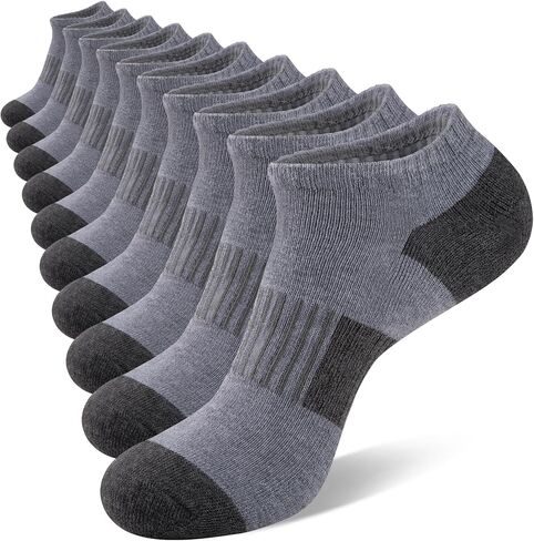 eallco 10 Pairs Ankle Socks Men Running Low Cut Socks Comfort Breathable Cushioned Casual in Kuwait