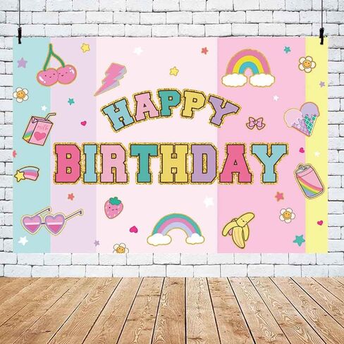 MEHOFOND 7x5ft Preppy عيد ميلاد سعيد خلفية التصحيح حفلة عيد ميلاد التصوير خلفية قوس قزح دعونا الطرف الحلو الفتيات عيد ميلاد ديكور ابتسامة الوجه Preppy حفلة عيد ميلاد راية كعكة سحق صور الدعائم in Saudi Arabia