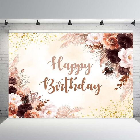 MEHOFOND 7x5ft بوهو خلفية عيد ميلاد سعيد للفتيات النساء بوهو عيد ميلاد حزب زينة راية اللوازم البوهيمي الأزرق الأبيض الزهور بامباس العشب التصوير خلفية الصورة تبادل لاطلاق النار الدعائم in Saudi Arabia