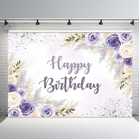 MEHOFOND 7x5ft بوهو خلفية عيد ميلاد سعيد للفتيات النساء بوهو عيد ميلاد حزب زينة راية اللوازم البوهيمي الأزرق الأبيض الزهور بامباس العشب التصوير خلفية الصورة تبادل لاطلاق النار الدعائم in Saudi Arabia