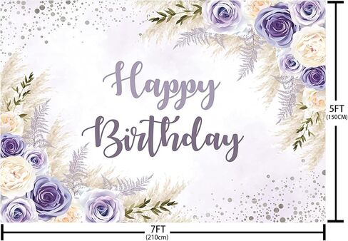 MEHOFOND 7x5ft بوهو خلفية عيد ميلاد سعيد للفتيات النساء بوهو عيد ميلاد حزب زينة راية اللوازم البوهيمي الأزرق الأبيض الزهور بامباس العشب التصوير خلفية الصورة تبادل لاطلاق النار الدعائم in Saudi Arabia