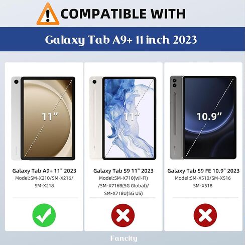 Fancity Case Fits Samsung Galaxy Tab A9+ 11 Inch 2023 Release (SM-X210/X216/X218), PU Leather Stand Cover with Pen Holder, Card Slot Smart Wake Sleep for Galaxy Tab A9 Plus Tablet, Blue Butterfly in Saudi Arabia