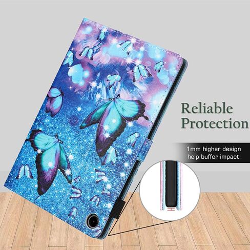 Fancity Case Fits Samsung Galaxy Tab A9+ 11 Inch 2023 Release (SM-X210/X216/X218), PU Leather Stand Cover with Pen Holder, Card Slot Smart Wake Sleep for Galaxy Tab A9 Plus Tablet, Blue Butterfly in Saudi Arabia