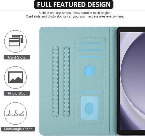 Fancity Case Fits Samsung Galaxy Tab A9+ 11 Inch 2023 Release (SM-X210/X216/X218), PU Leather Stand Cover with Pen Holder, Card Slot Smart Wake Sleep for Galaxy Tab A9 Plus Tablet, Blue Butterfly in Saudi Arabia