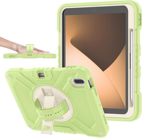 Callyue for iPad 10th Generation Case, iPad 10th Gen 2022 10.9 inch Case, iPad Tablet Protective Cover, Heavy Duty Shockproof, Swivel Stand, Pencil Holder, Green in Kuwait