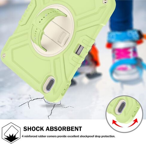 Callyue for iPad 10th Generation Case, iPad 10th Gen 2022 10.9 inch Case, iPad Tablet Protective Cover, Heavy Duty Shockproof, Swivel Stand, Pencil Holder, Green in Kuwait