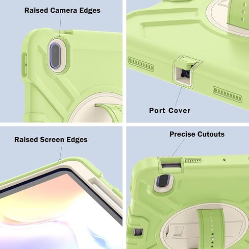 Callyue for iPad 10th Generation Case, iPad 10th Gen 2022 10.9 inch Case, iPad Tablet Protective Cover, Heavy Duty Shockproof, Swivel Stand, Pencil Holder, Green in Kuwait