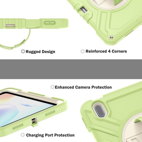 Callyue for iPad 10th Generation Case, iPad 10th Gen 2022 10.9 inch Case, iPad Tablet Protective Cover, Heavy Duty Shockproof, Swivel Stand, Pencil Holder, Green in Kuwait