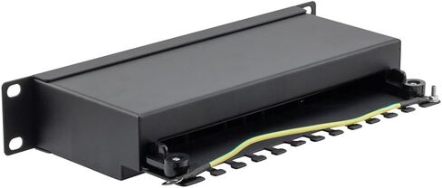 NavePoint 10 Inch Wide 12-Port CAT5E STP Patch Panel, 1U, Black in Saudi Arabia