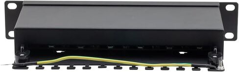 NavePoint 10 Inch Wide 12-Port CAT5E STP Patch Panel, 1U, Black in Saudi Arabia