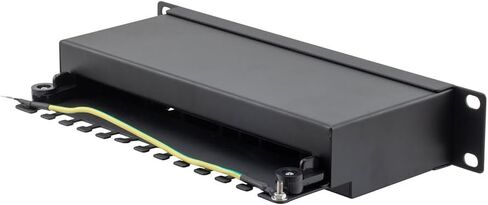 NavePoint 10 Inch Wide 12-Port CAT5E STP Patch Panel, 1U, Black in Saudi Arabia