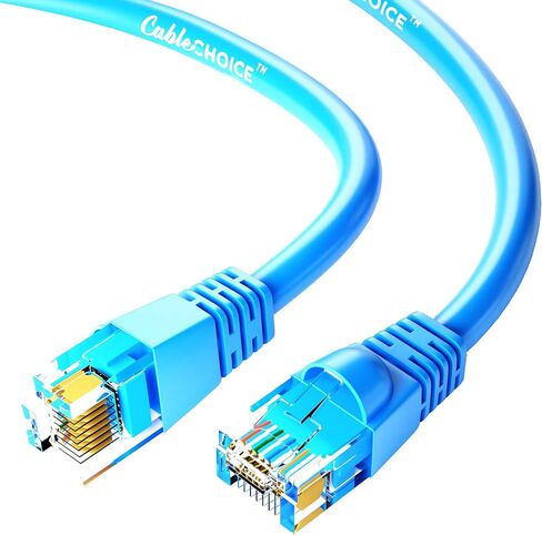 GOWOS Cat6 Ethernet Cable (10 FT - Blue) 24AWG Network Cable with Gold Plated RJ45 Snagless/Molded/Booted Connector - 10 Gigabit/Sec High Speed LAN Internet/Patch Cable - 550MHz in Saudi Arabia
