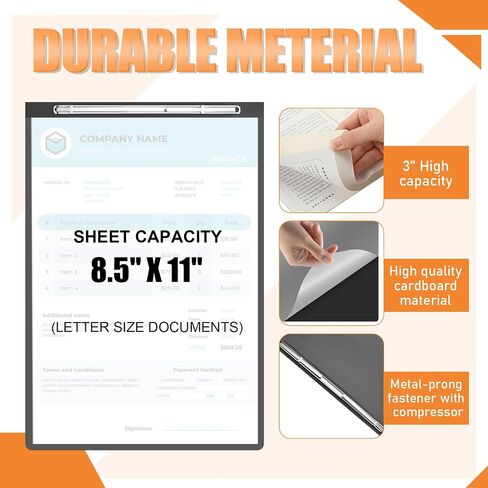 Zhanmai 10 Pcs 11x17 Inch Clear Front Report Covers, Plastic Presentation Folders with Prong Paper Fastener, Clear Folders for Documents, Presentation Binder, Transcripts and Proposals(Blue) in Saudi Arabia