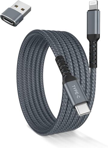 Basesailor USB C to Lightning Charger Cable 10FT with USB A Adapter in Saudi Arabia