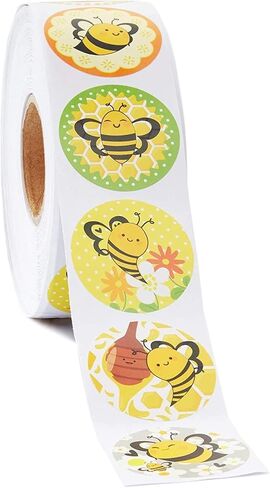 BLUE PANDA 1000 Pcs Rainbow, Cloud, and Sunshine Sticker Roll for Kid's Birthday Party Favors, Decorations, and Classroom Gifts, 8 Cute Smiley Face Designs (1.5 Inches) in Saudi Arabia