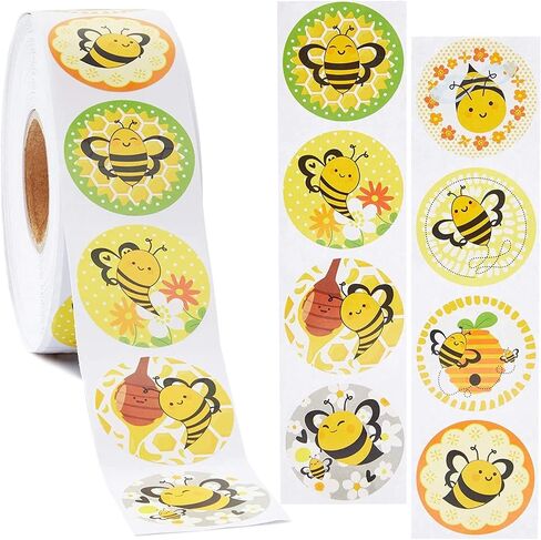 BLUE PANDA 1000 Pcs Rainbow, Cloud, and Sunshine Sticker Roll for Kid's Birthday Party Favors, Decorations, and Classroom Gifts, 8 Cute Smiley Face Designs (1.5 Inches) in Saudi Arabia