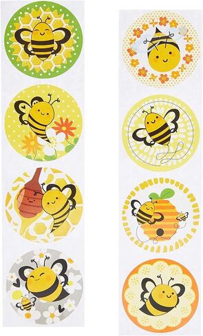 BLUE PANDA 1000 Pcs Rainbow, Cloud, and Sunshine Sticker Roll for Kid's Birthday Party Favors, Decorations, and Classroom Gifts, 8 Cute Smiley Face Designs (1.5 Inches) in Saudi Arabia