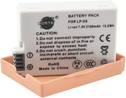 استبدال DSTE لبطارية LP-E8 LPE8 2X + محول شاحن سيارة DC99 للسفر متوافق مع كاميرا Canon EOS 550D 600D 650D 700D Kiss Digital X4 X5 X6i X7i Rebel T2i T3i T4i T5i in Saudi Arabia