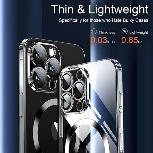 حافظة Dataroad مغناطيسية رفيعة لهاتف iPhone 16 Pro Max، تناسب [متوافقة مع Magsafe] غطاء خلفي صلب خفيف الوزن لحماية الغطاء الخلفي من البولي كربونات [غير صفراء]، حافظة رفيعة شفافة لهاتف iPhone 16 Pro Max 6.9 بوصة-شفاف in Kuwait