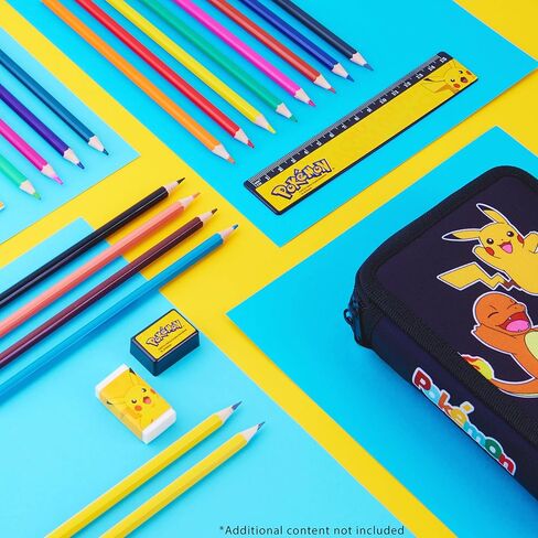 Pokemon Pencil Case for Boys, Pikachu Filled Pencil Case Stationery Set in Saudi Arabia